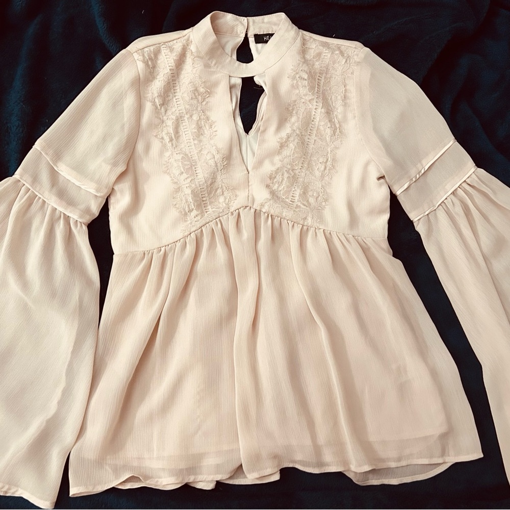 Elegant light Pink Cream Women's Top
